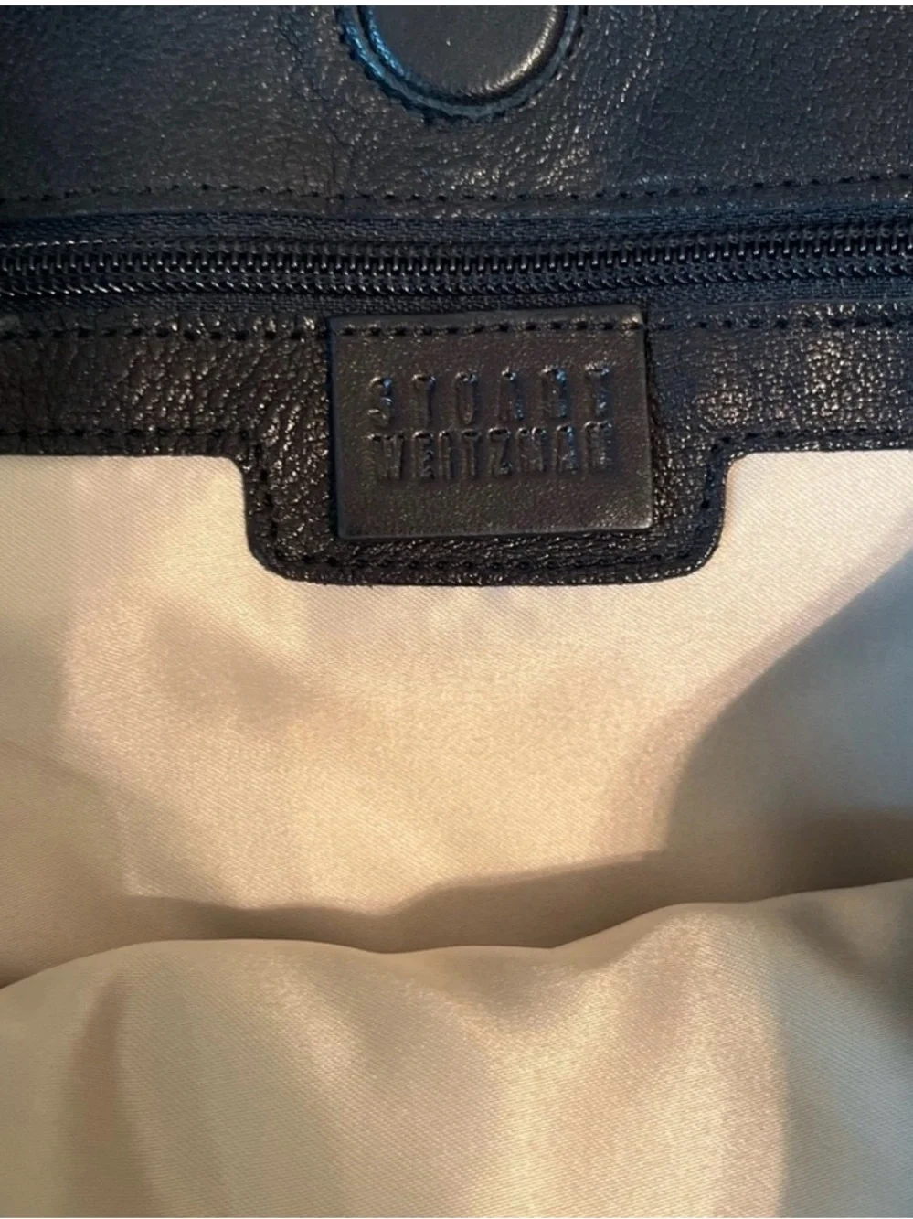 NWOT Stuart Weitzman Black Hobo Bag with Silver Chain
